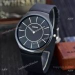 Copy Rado True Extra-Thin Black Ceramic Case Black Rubber Watch